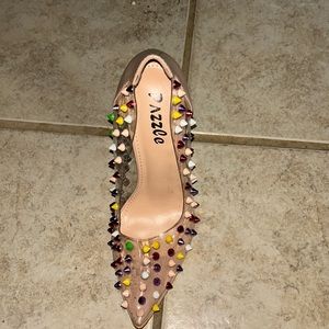 Clear studded heels